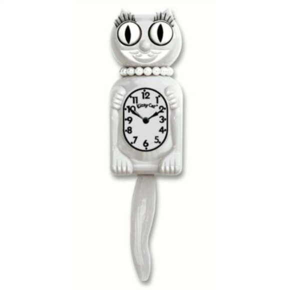 Urban Outfitters White Miss Kitty-Cat Kit-Cat clock Kat Klock - Picture 1 of 4